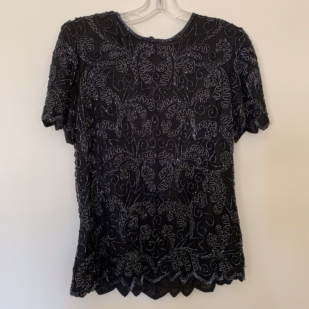Papell Boutique Evening Beaded Top